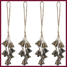4 PCS Hanging Witch Bells For Door, Door Bell Hanger Christmas Bells For Home