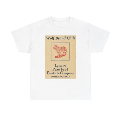 Wolf Brand Chili by Lyman's Pure Food Products Company Unisex Heavy Cotton Tee
