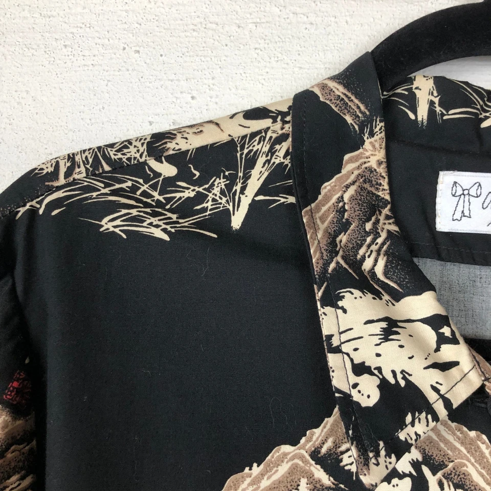 Vintage Anya Asian Inspired Printed Cotton Button Down Size 14 Art to Wear Artsy - Image 4 of 4