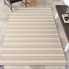 nuLOOM 4' x 6' Plush UV-Resistant Indoor/Outdoor Rug, Long Loop, Oeko-TEX, Brown
