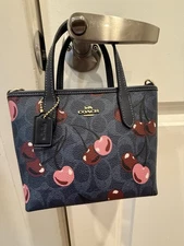 Coach Mini City Cherry Tote NWT!  Crossbody Strap Included