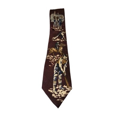 JAMES B FAIRCHILD NECK TIE 100% Silk Sports Themes Outdoor USA Vintage 56'' 