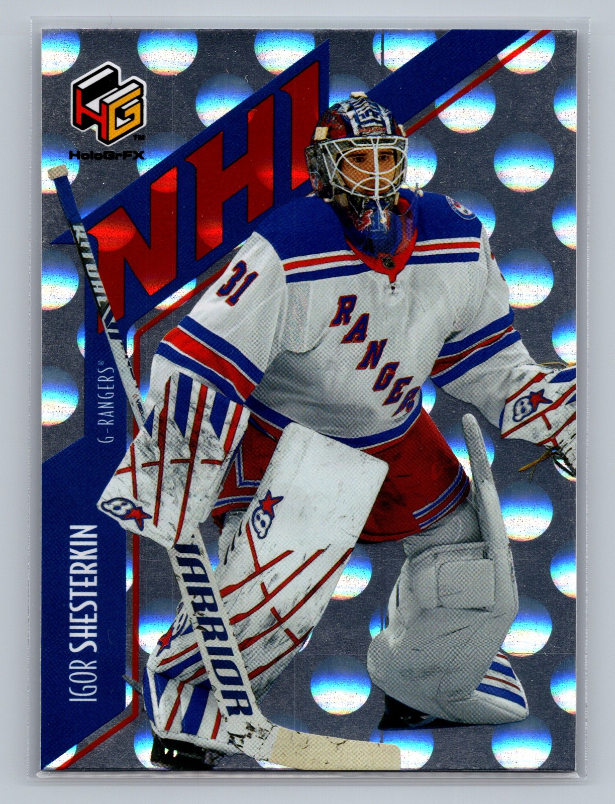 Igor Shesterkin #NHL-14 Hockey Cards 2021 Upper Deck HoloGrFx NHL trading card — raw and PSA graded price guide