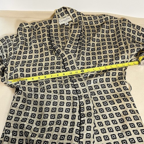 Christian Dior Vintage Robe Womens Satin Lingerie Housecoat Duster Saks - Picture 9 of 16