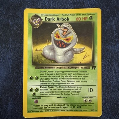 Pokemon TCG FIRST EDITION TEAM ROCKET Dark Arbok HOLO 2/82