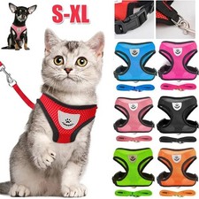 Cat Harness Vest Walking Lead Leash For Puppy Dogs Collar Polyester Adjustable
