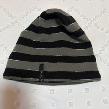 Bula Beanie Adult One Size Gray And Black Stripes Fleece Ski Made in Canada