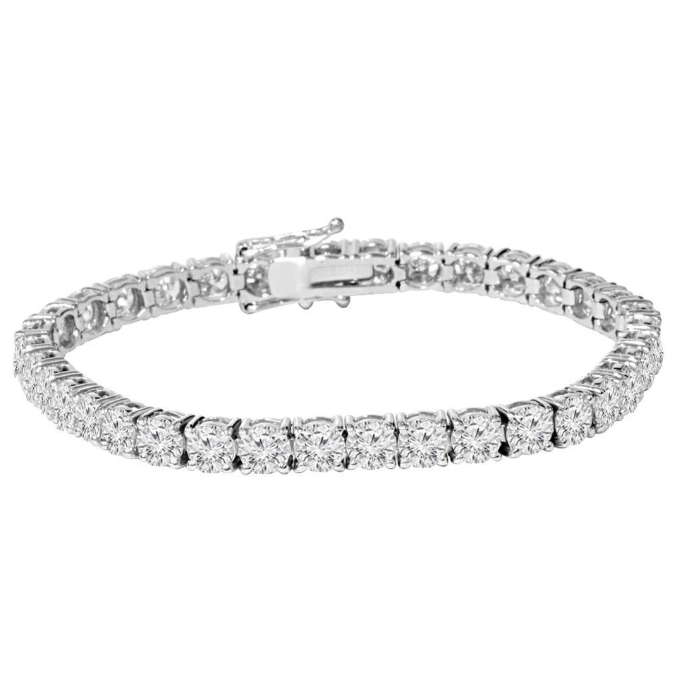 9 Ct Genuine Round-Cut Real Diamond Tennis Bracelet 7" 14K White Gold