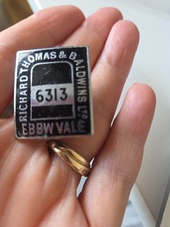 Vintage Blue & Gold Richard Thomas & Baldwins Ltd 6313 Ebbw Vale Badge.