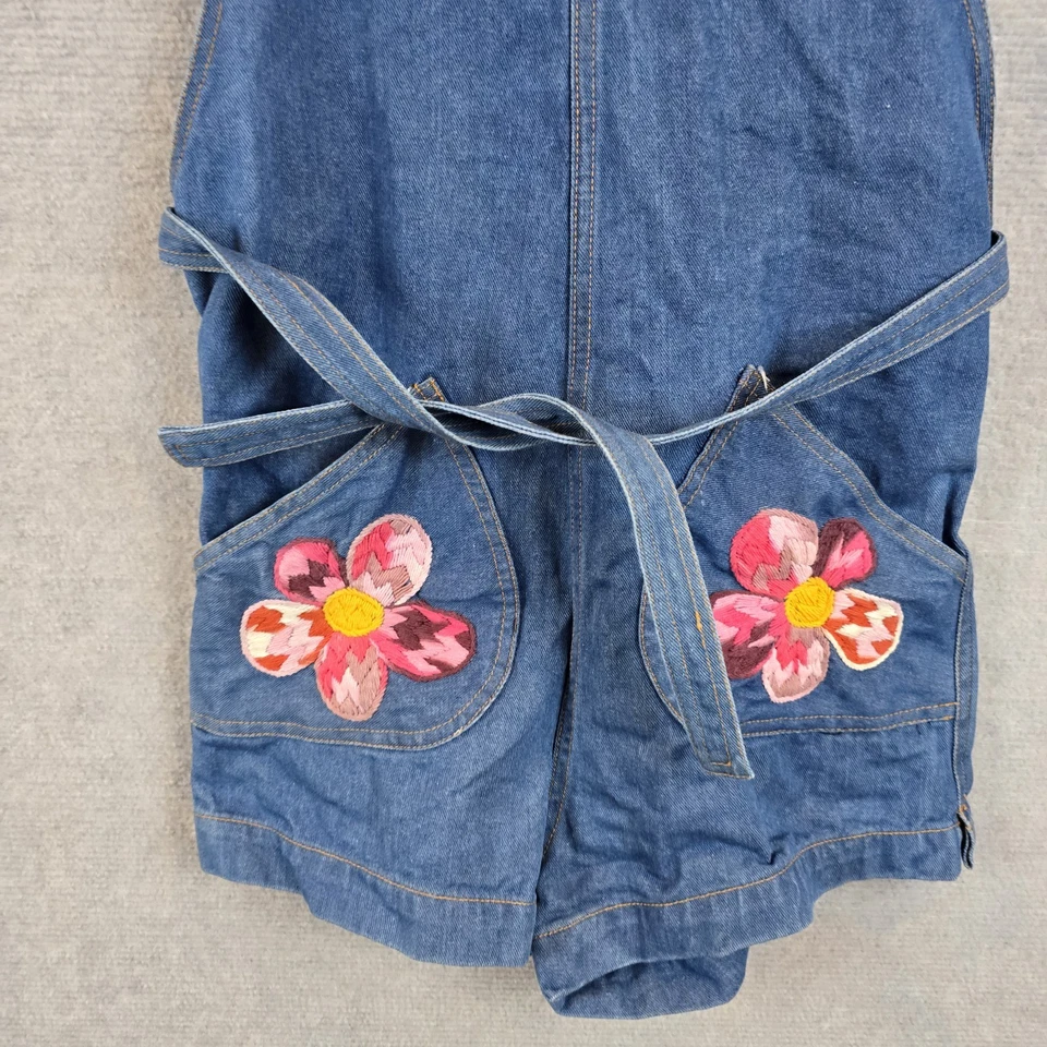 Mono Chasing Unicorns Mujer Talla XS Azul Denim Bordado Floral Mono  Foto 3 de 4