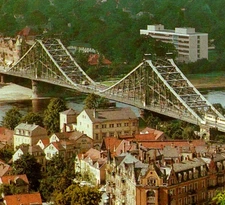 Vintage Postcard Greetings From Dresden DDR Germany Bridge Old Town River