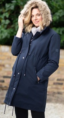 Seraphine Navy Blue Sub-Zero Down Filled Adjustable Maternity Coat-NAVY-Size 6