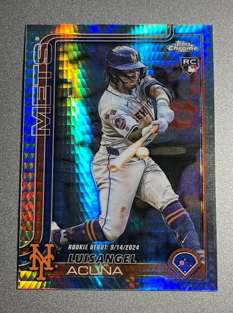 2025 Topps Chrome Update LUISANGEL ACUNA Rookie Debut Prism Refractor NY Mets