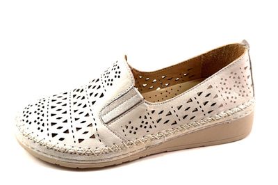 Lonza 200234 Milk Leather Low Wedge Laser-Cut Comfort Shoe | eBay