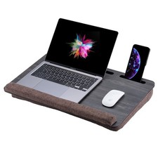Portable Laptop Lap Desk With Cushion Bed Stand Notebook Bed Tray Black
