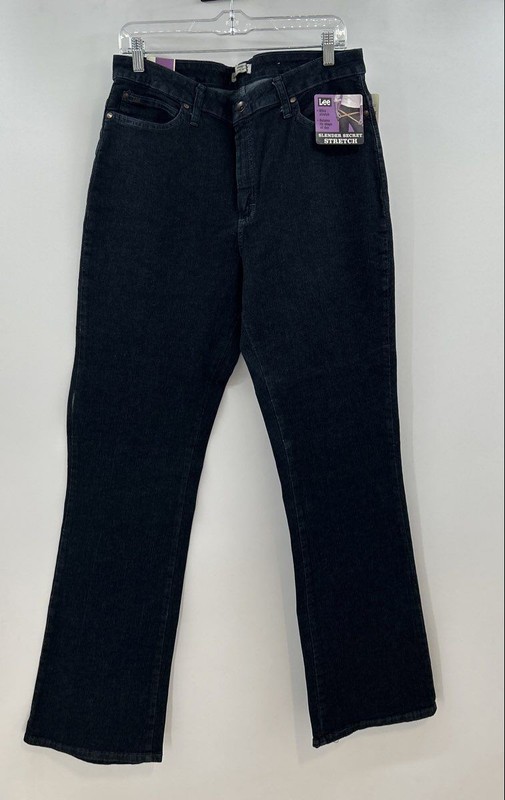 Lee Slender Secret Womens Mystic Blue Denim Dark Wash Bootcut Jeans Size 16 Long