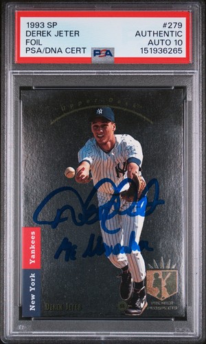 1993 SP Foil Derek Jeter #279 Rookie Signed PSA 10 Auto Used To Be PSA 8