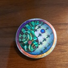 Pog Metal Ying Yang Slammer Metal 90s Vintage One Sided