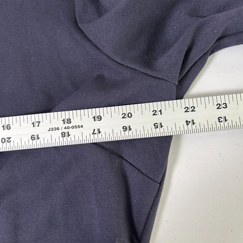 Abito a tubino Lands End Outfitters Petite 16 16P blu navy manica a 3/4 increspato - Foto 10 di 13