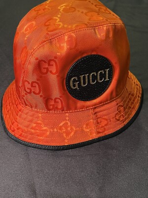 GUCCI GG RETRO ORANGE CAP M MEDIUM OFF THE GRID BUCKET HAT