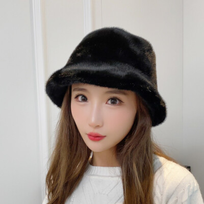 Women\'s Black Faux Fur Fluffy Bucket Hat Winter Warm Fuzzy Mongolian Hat 71NdIb7fPFL._AC_UY1000_.jpg main image 3