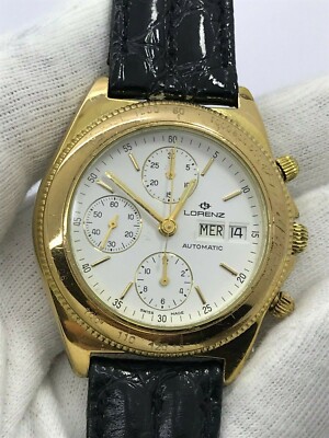 LORENZ CHRONOGRAPH AUTOMATIC VALJOUX 7750 DAY DATE MENS 40mm SWISS MADE