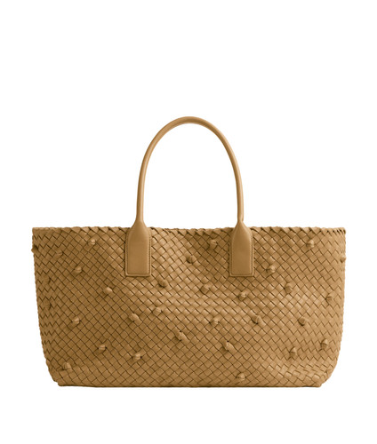 BOTTEGA VENETA Cabat Medium Dark Praline Leather Tote Bag New And Authentic