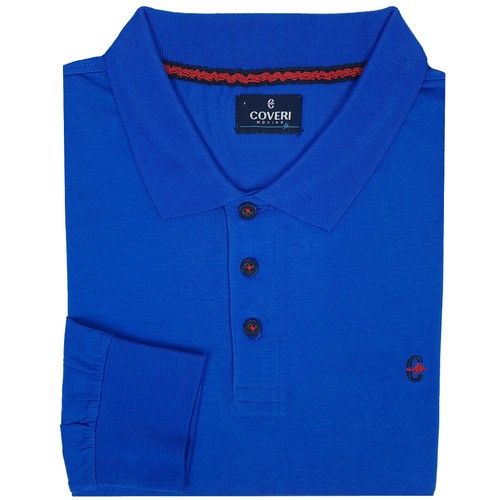 Polo Uomo Manica Lunga Cotone Leggero Taglie Forti COVERI 3XL 4XL 5XL 6XL - Imagen 3 de 17