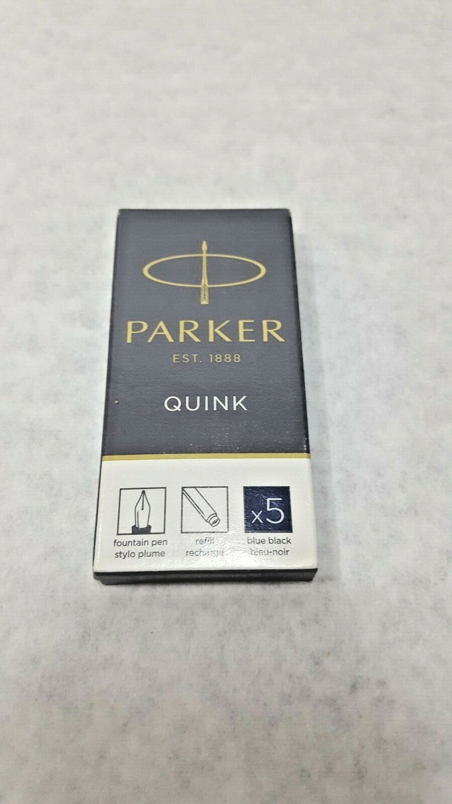Parker Cartridge Ink Refill Fountain Pen Quink Blue Black 1950385 5 Per