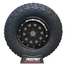 Simulated Fake beadlock Hubcaps rings 15" Black Press fit on Steel Wheels - 4pc