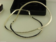 Sterling Silver 30"in Long Flat Twisted Chain Necklace