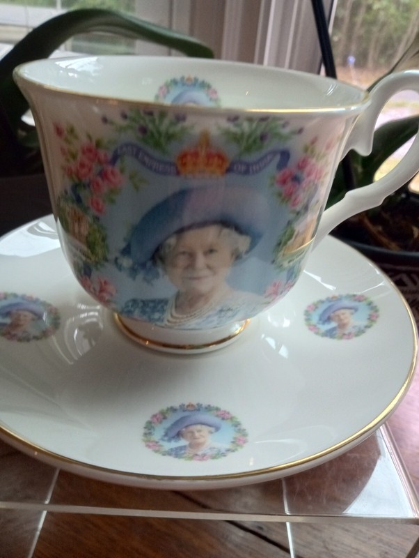 Queen Elizabeth Queen Mother Cup/Saucer Sheltonian China