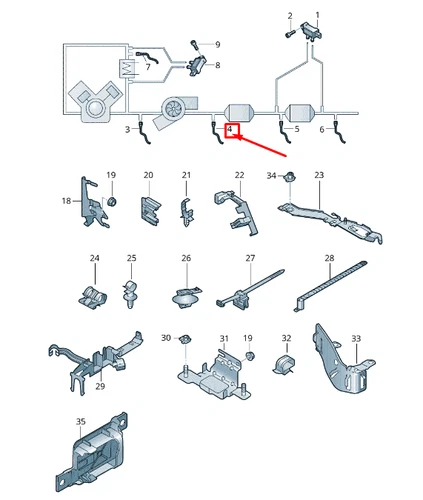 NEU AUDI A4 AVANT B9 ABGASTEMPERATURSENSOR 8W0906088Q ORIGINAL - Bild 1 von 5