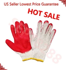 WHOLESALE 300 Pairs PREMIUM Red Latex Rubber Palm Coat Work Safety Gloves 002