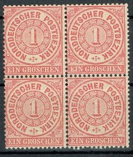 Altdeutschland Norddeutscher Postbezirk MiNr 16 postfrisch ** Viererblock LESEN