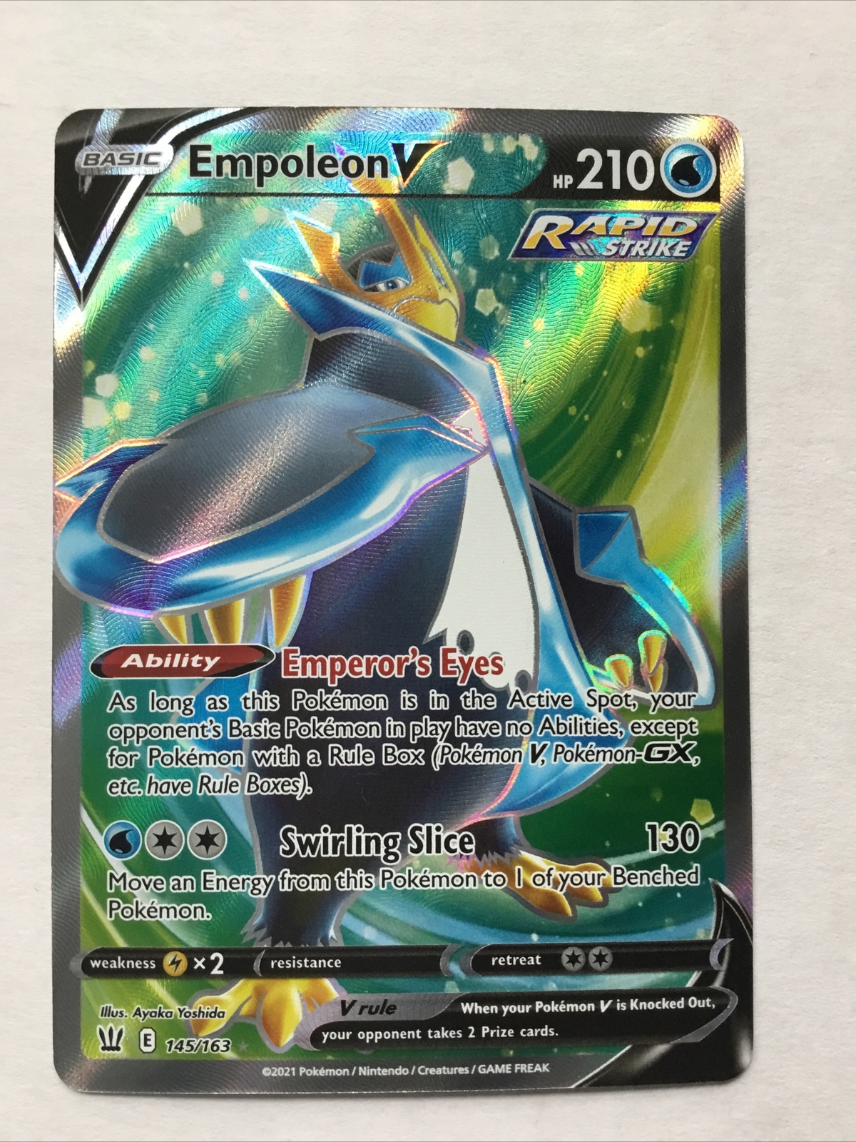 Empoleon V 145/163 Battle Styles Ultra Rare Full Art Holo Near Mint NM Pokemon