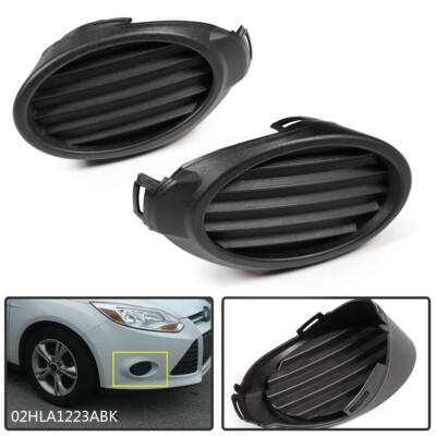 Pair Front Bumper Fog Light Lamp Cover Grille Bezel Fit For 12-14 Ford Focus