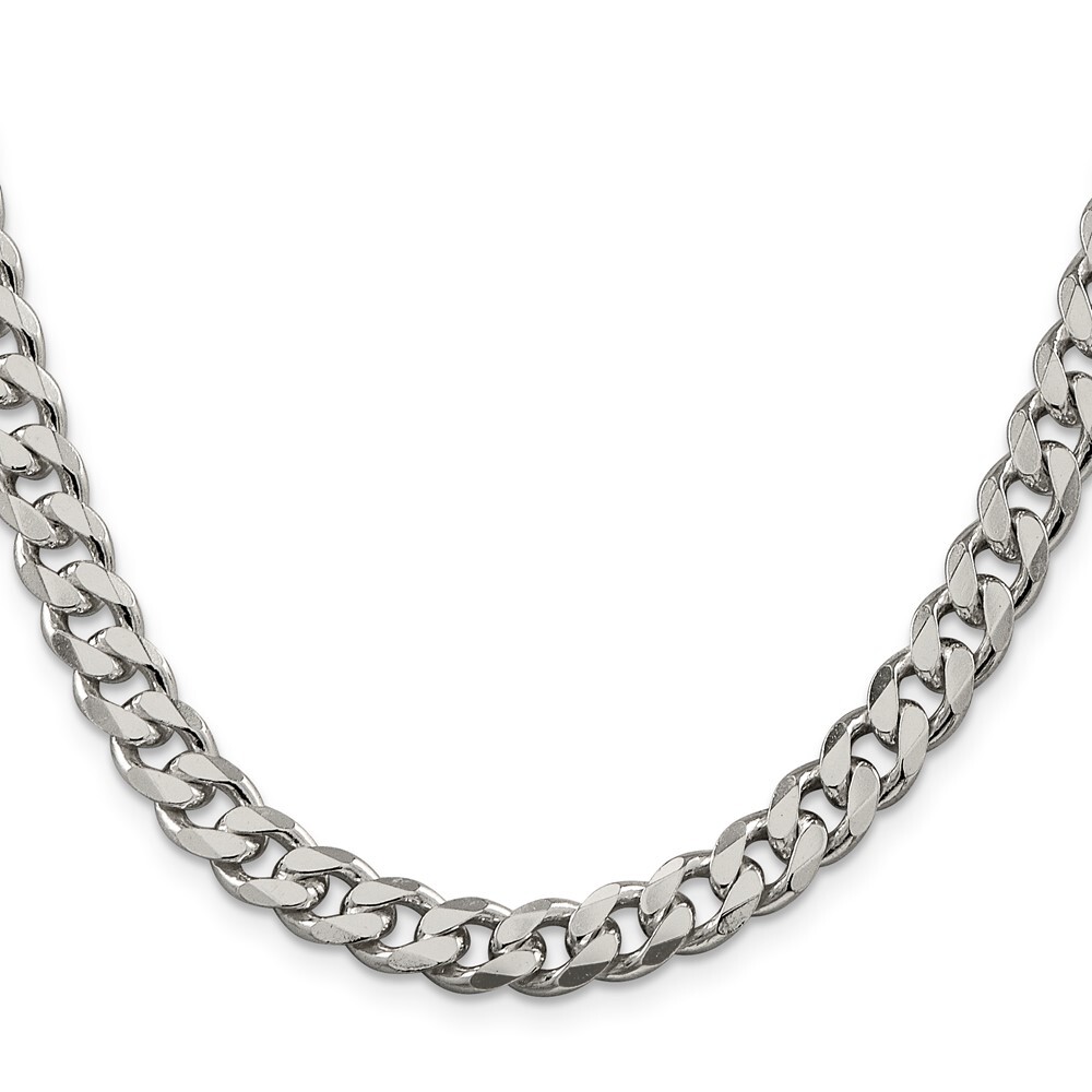 Silver Works Sterling Silver Chain Cheap Figaro Chains Sterling Silver 8mm  Curb Chain Necklace