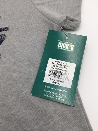 Ballpark Series SS Graphic Tee Softball All Day | Gray | Small - Picture 3 of 6