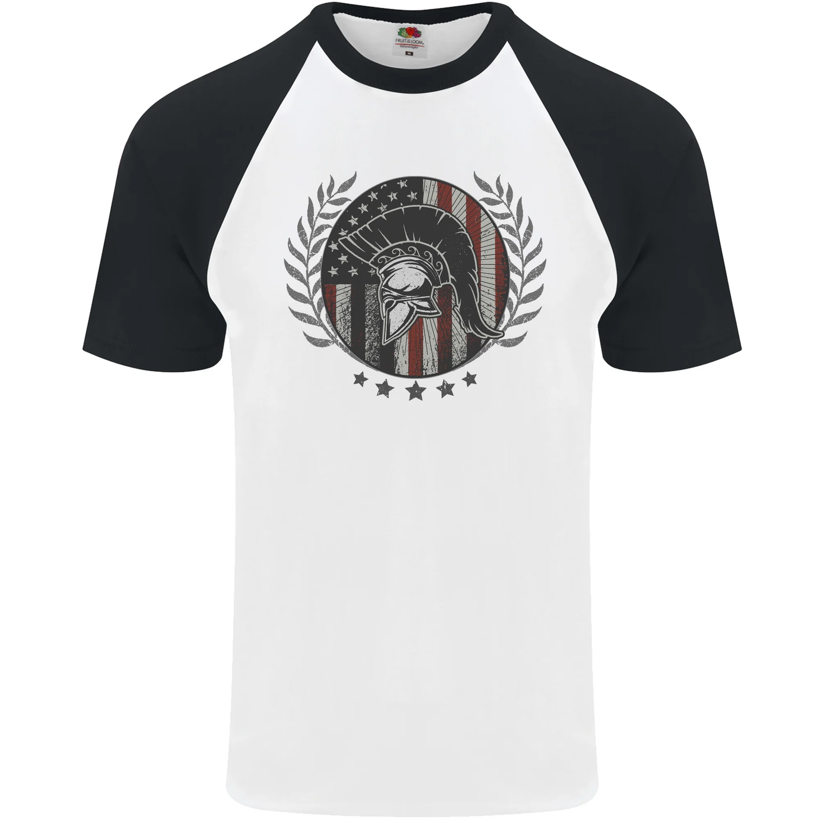 USA Bodybuilding Flag Gym Training Spartan Mens S/S Baseball T-Shirt