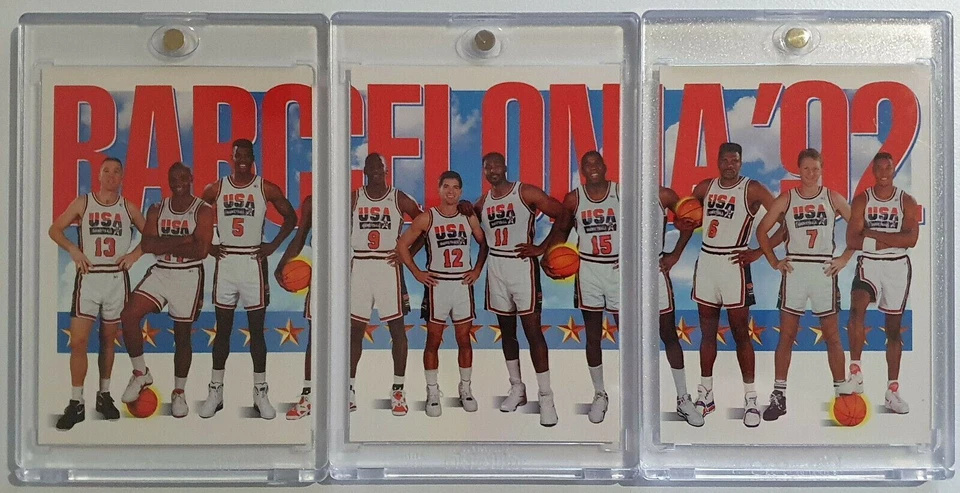 Skybox Dream Team Barcelona 1992 EE. UU. Juego de 3 piezas - JUEGO COMPLETO con Jordan + Magic Foto 2 de 4