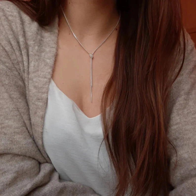 Y-Collier silber | Y-Panzerkette silber | Schmuckstyck - Bild 2 von 4