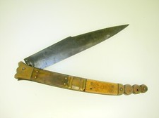 19TH C. EUROPEN FOLDING FIGHTING KNIFE 14 1/4" OPEN - RARE KNIFE - BEST OFFER