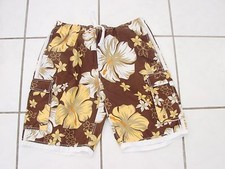 Size XL Mens Board Shorts Brown Hibiscus flowers unlined