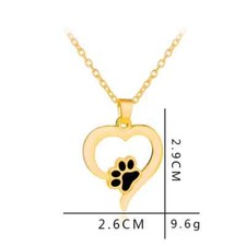 Dog Paw Print Necklace Always My Heart Pendant Necklace Pet Dog Paw Hollow Gold