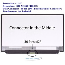 Compatible with Innolux N125HCE-GN1 REV.C2 12.5" IPS LED FHD eDP Screen Display