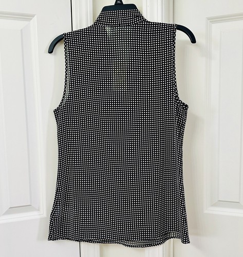 Michael Kors Women's Checkered Print Tie-Neck Blouse, Size-4 - Picture 3 of 4