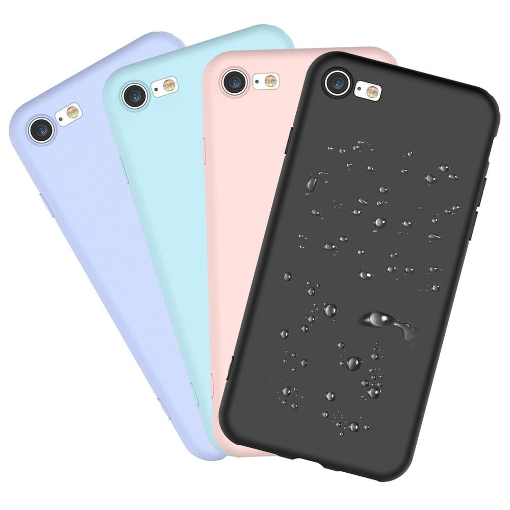 For iPhone SE 2020 8 7 Plus Silicone Case Cover  Shockproof +Glass Protector