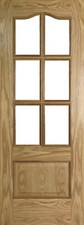 Internal Oak Fully Finished 6 Pane Glass Door Clear Flat Glass