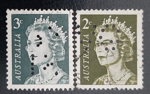 (AUS-P02) AUSTRALIA 1948-1966 stamps with different perfins - Picture 50 of 55